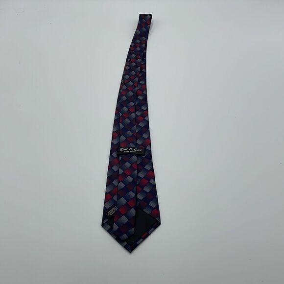 Blue and red 100% silk Kent & Cole necktie - Picture 6 of 6